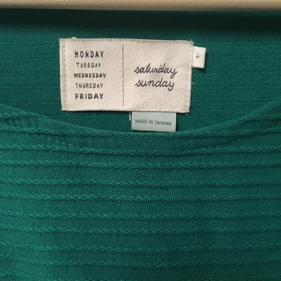 Emerald Green Anthro Saturday Sunday Ribbed Dress - Picture 4 of 6